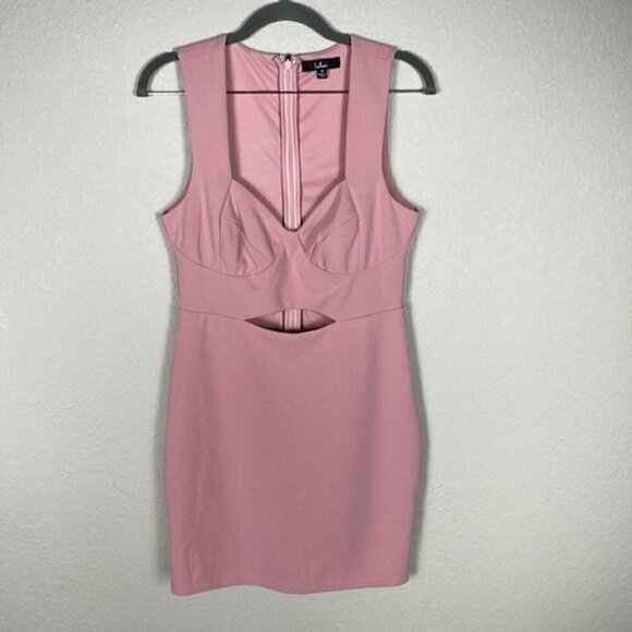 New Lulus Celebrating You Dusty Mauve Pink Cutout Bodycon Mini Dress Sz M - Picture 4 of 12